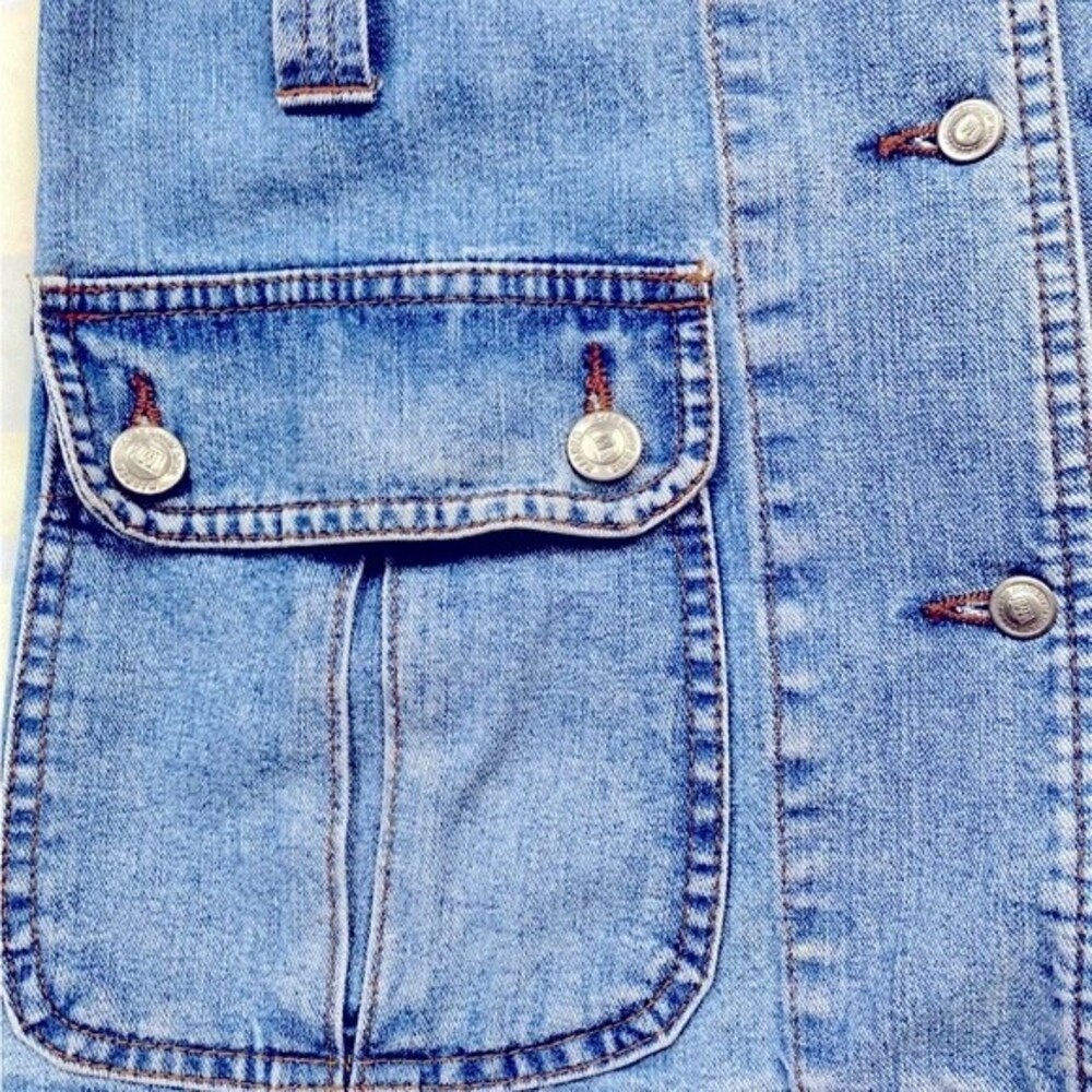 MAGNUM Blue Jeans Dept Jacket Women’s Vest Blue Size S Denim Button Front - Picture 9 of 13